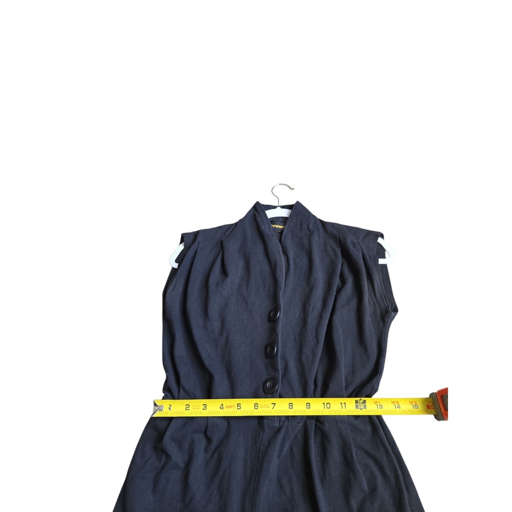 Nooworks Magic Cuit Black Cotton Lycra Sleeveless Button Front Jumpsuit XS - Picture 14 of 14